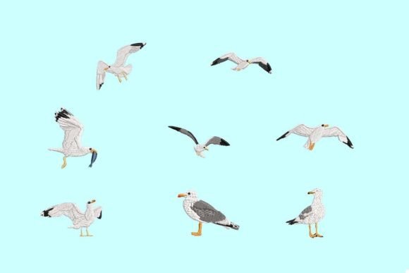 Seagulls Machine Embroidery Designs