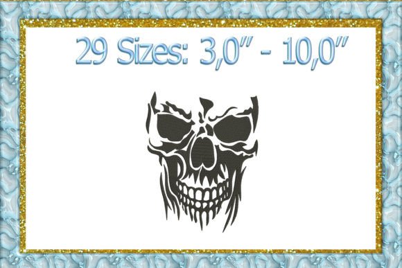 Skull Head Machine Embroidery Design