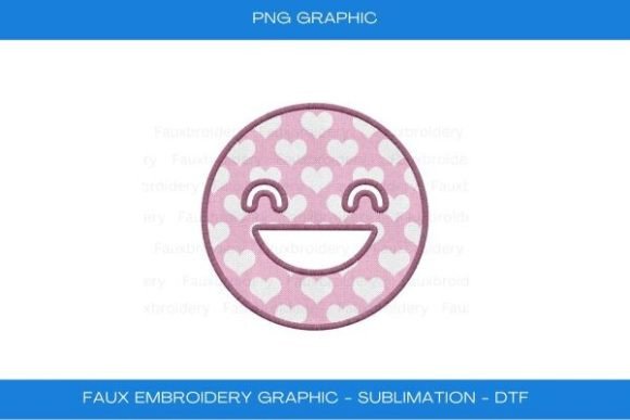 Smiley Face Faux Embroidery Graphic